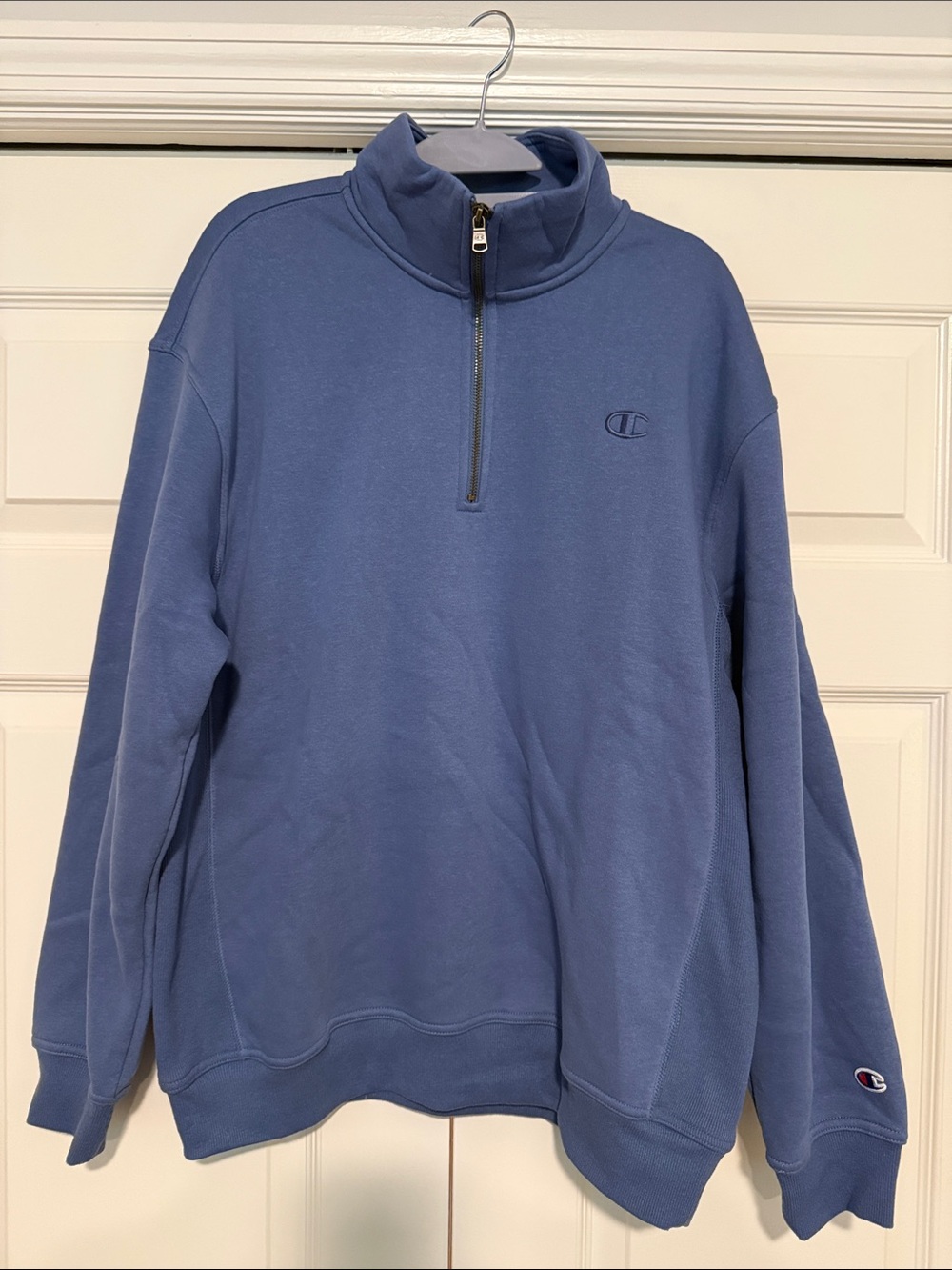 Champion Men's Dusty Blue Half-Zip Sweatshirt
